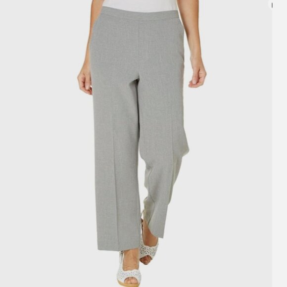 Alfred Dunner Flat Front 18W Heather Gray Solid - Picture 1 of 5